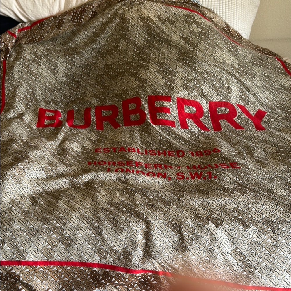 Burberry Red and Brown Scarf